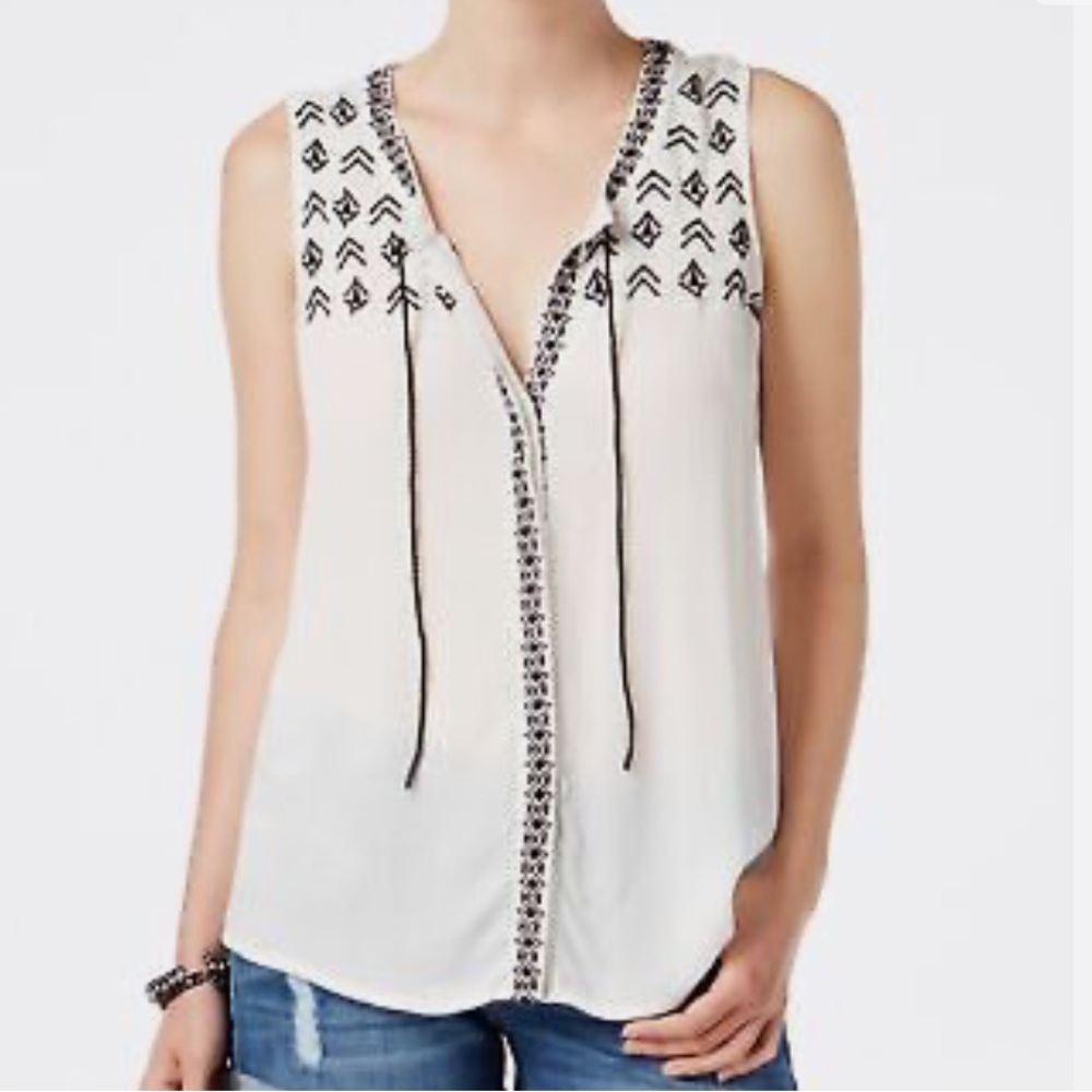 SANCTUARY Embroidered Sleeveless Top Size Medium